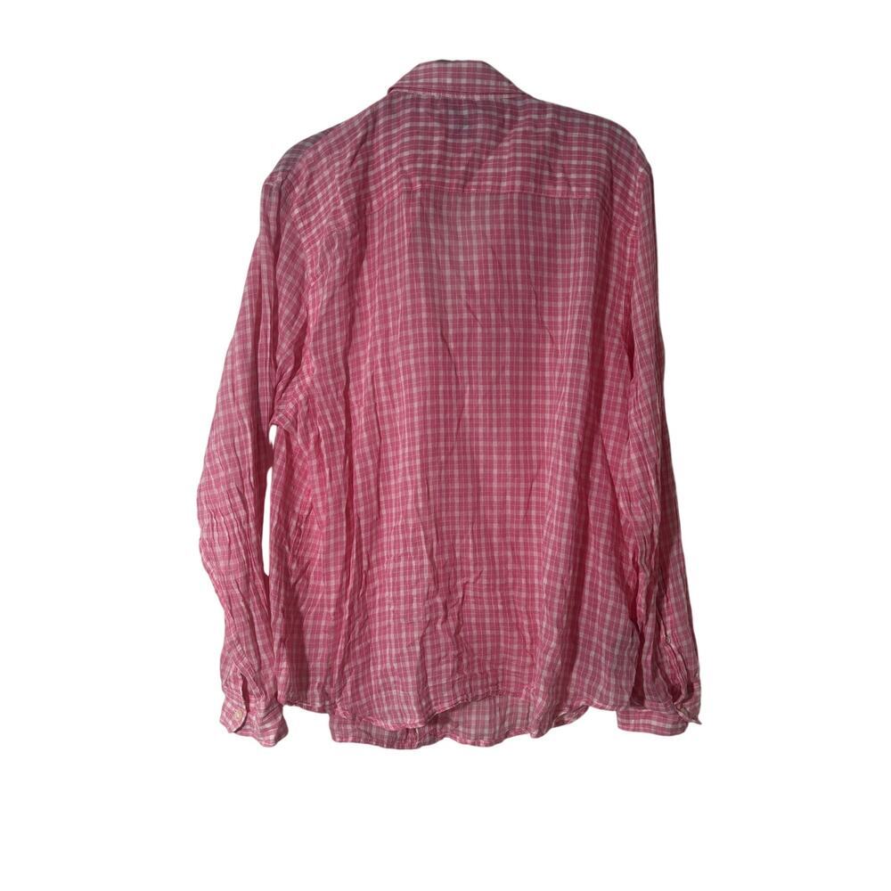 Lauren Ralph Lauren Pink White Checkered Button Down Shirt - Picture 8 of 9